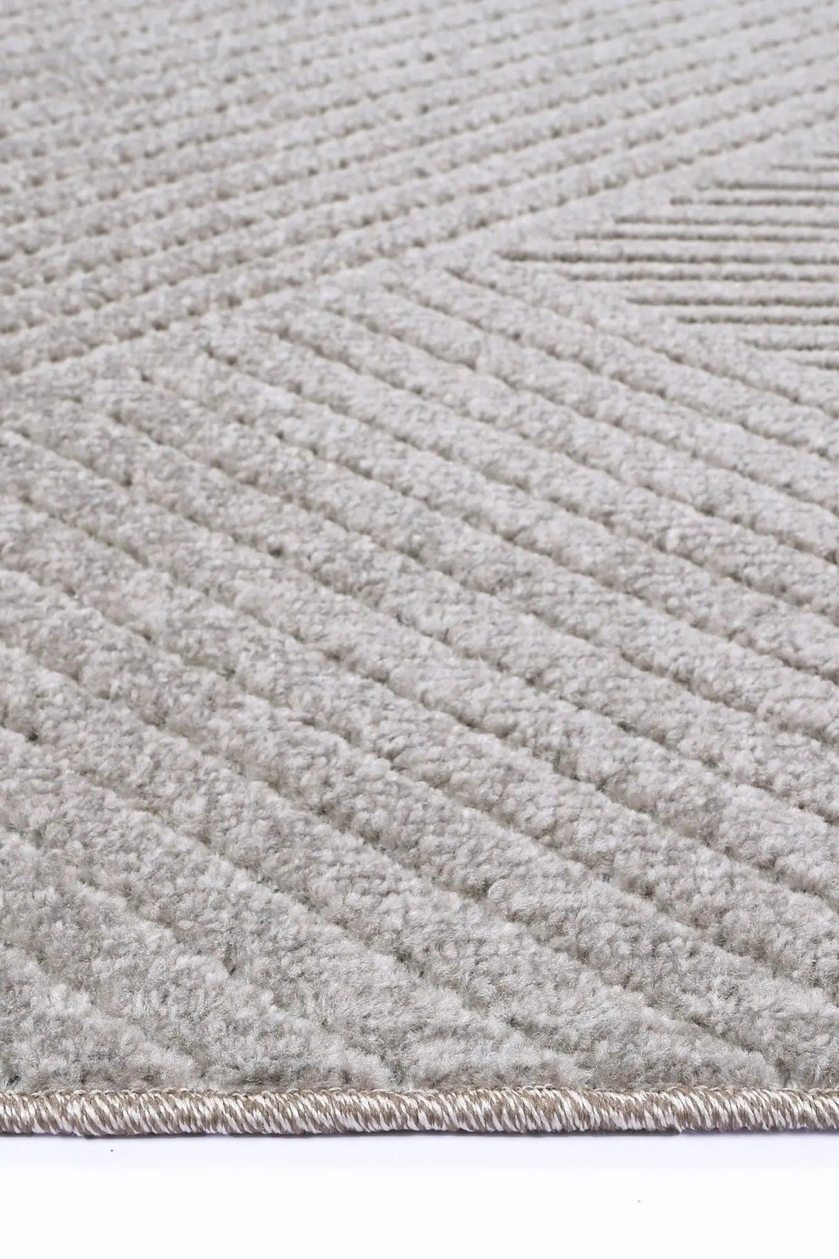 Aegean Cream Grey Geometric Striped Rug BRAVEN