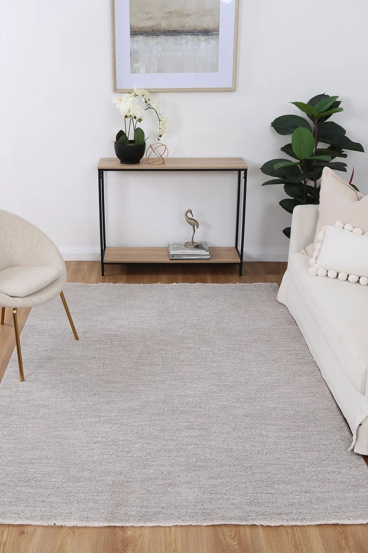 Aurora Grey Plain Rug Brand Ventures