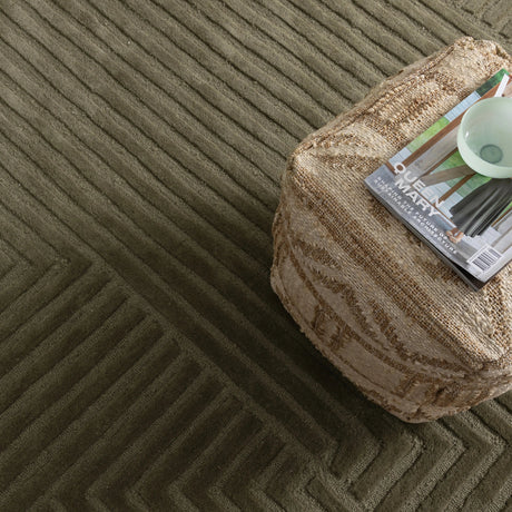 Azure Wool Floor Rug Green DREAMHOME