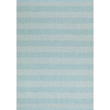 Elements Herringbone Turquoise Non-Slip Rug DecoRug