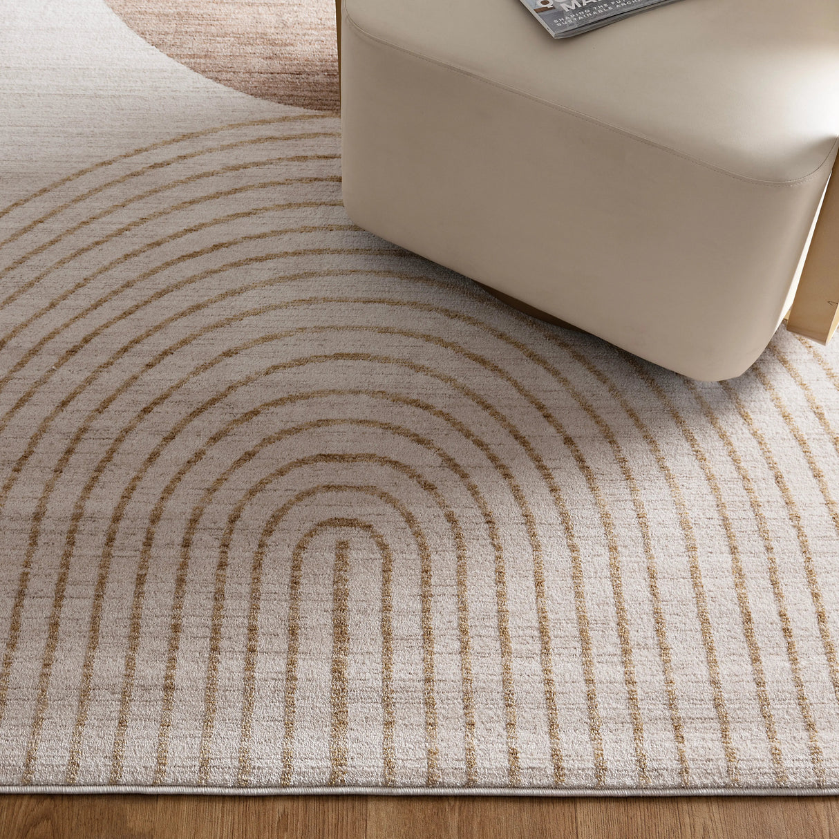 Ember Abstract Ivory Rust Rug BADE