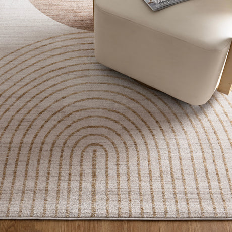 Ember Abstract Ivory Rust Rug BADE