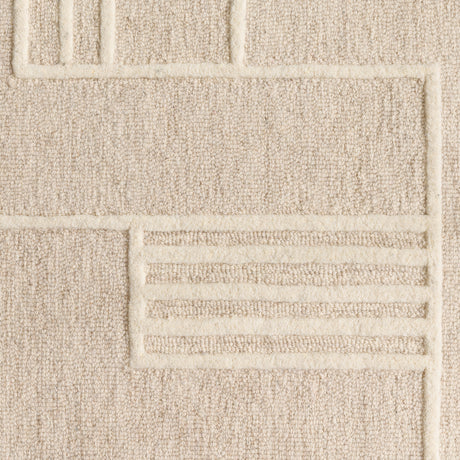 Fabien Handtufted Polyester Wool Blocks Beige