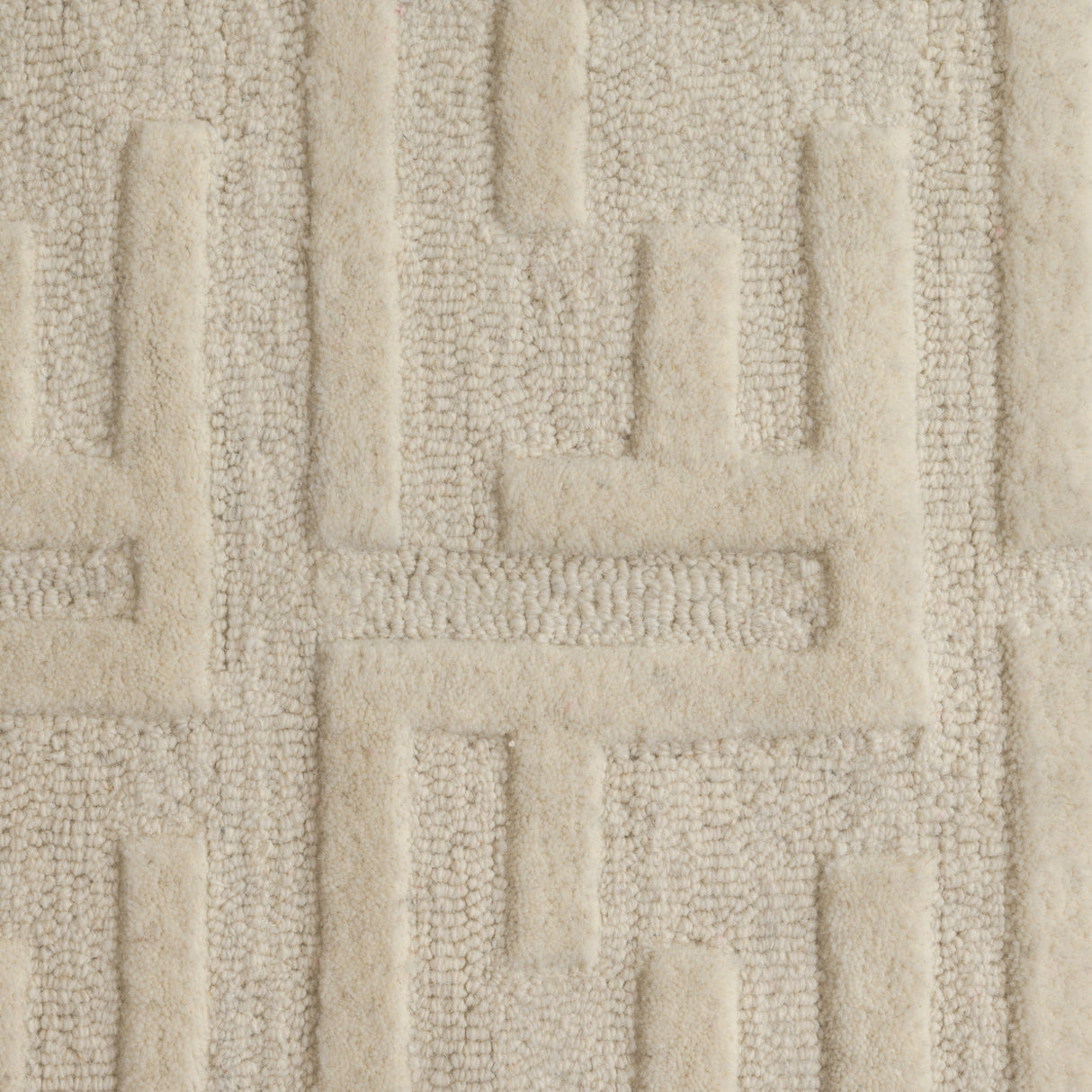 Fabien Handtufted Wool Cream Monogram