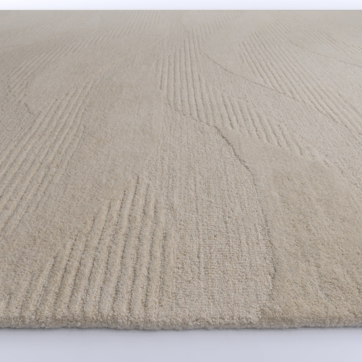Fabien Handtufted Wool Beige Waves
