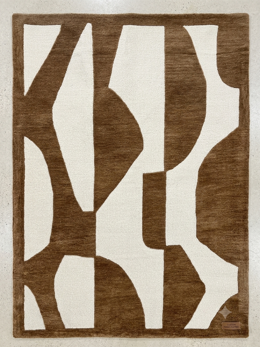 Fabien Handtufted Polyester Wool Brown Dino