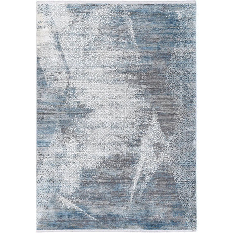 Giorgio Cream & Blue Faded Mosaic Rug DecoRug