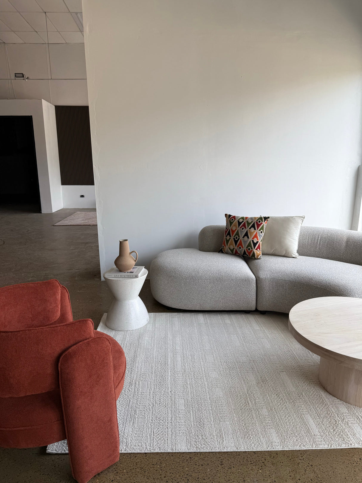 Nyla Mesh Cream Beige Rug - Hv22B