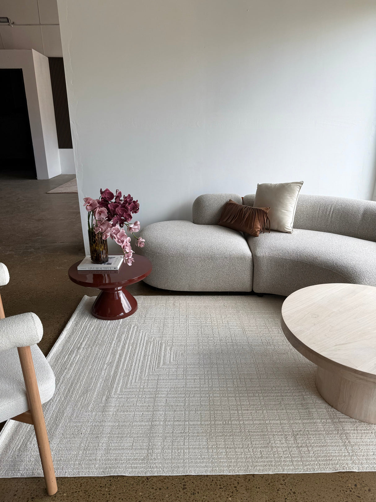 Nyla Frames Cream Beige Rug - Jd02A