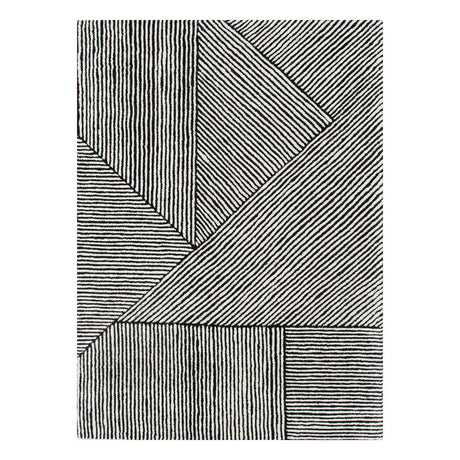 Keira Black White Wool Rug MAARIA