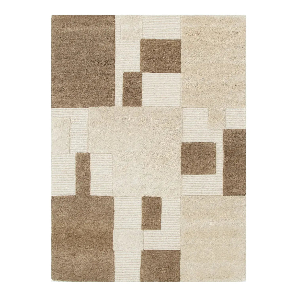 Sandigo Beige Brown Wool Rug TULSIRAM