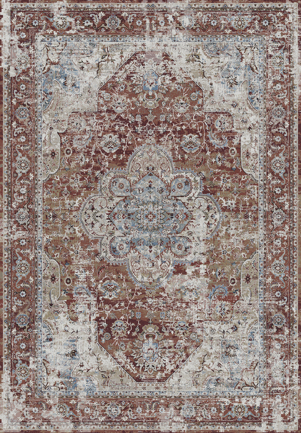 Unique Clay Blue Rug