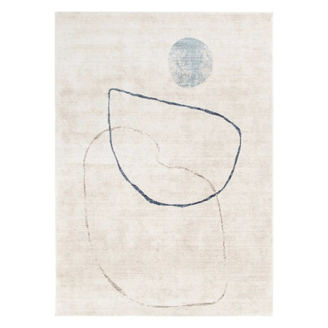 Vale Abstract Ivory Blue Rug BADE