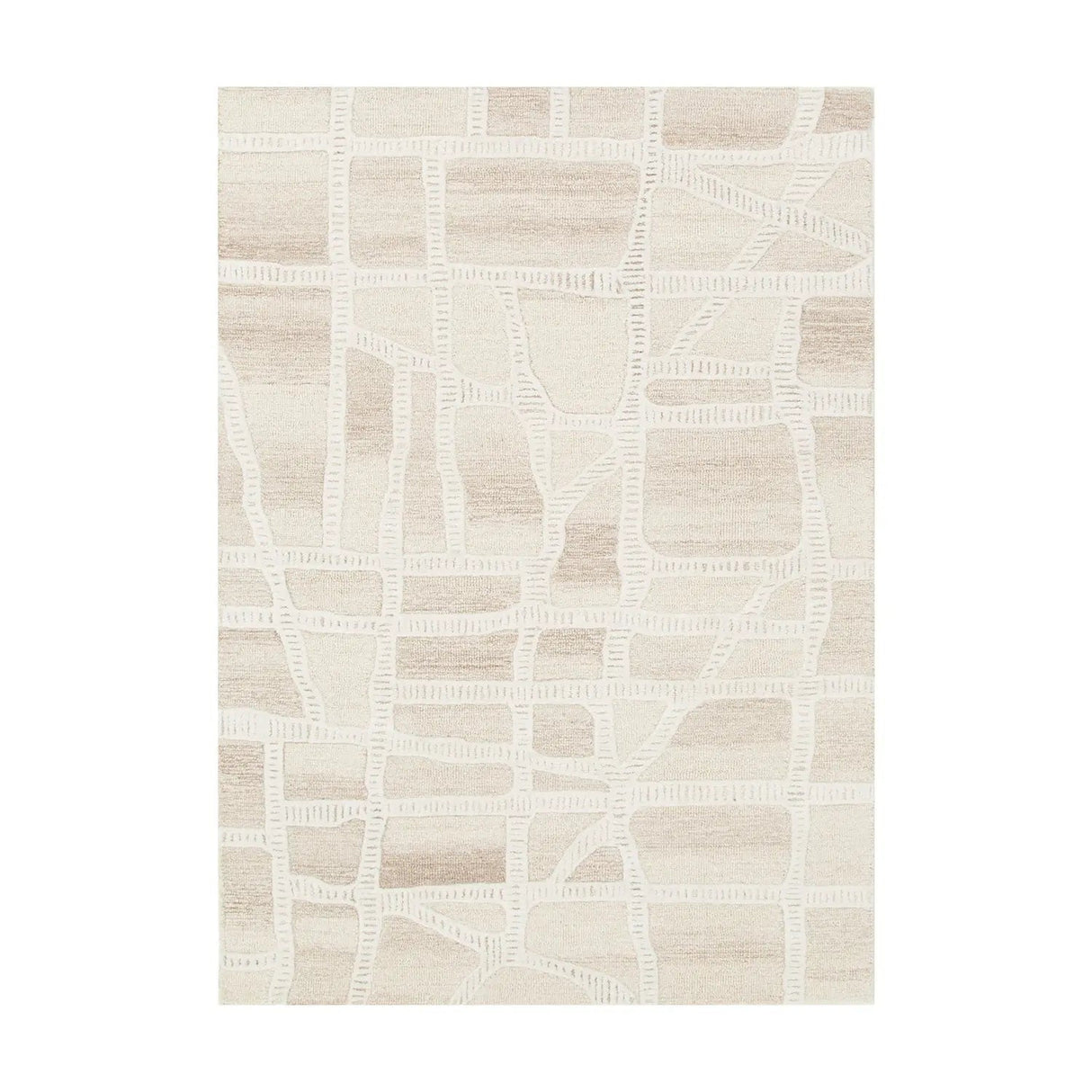 Wattle Ivory Beige Wool Rug THERUG