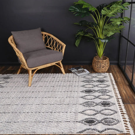 Zellige Grey Patterned Rug decorugonline