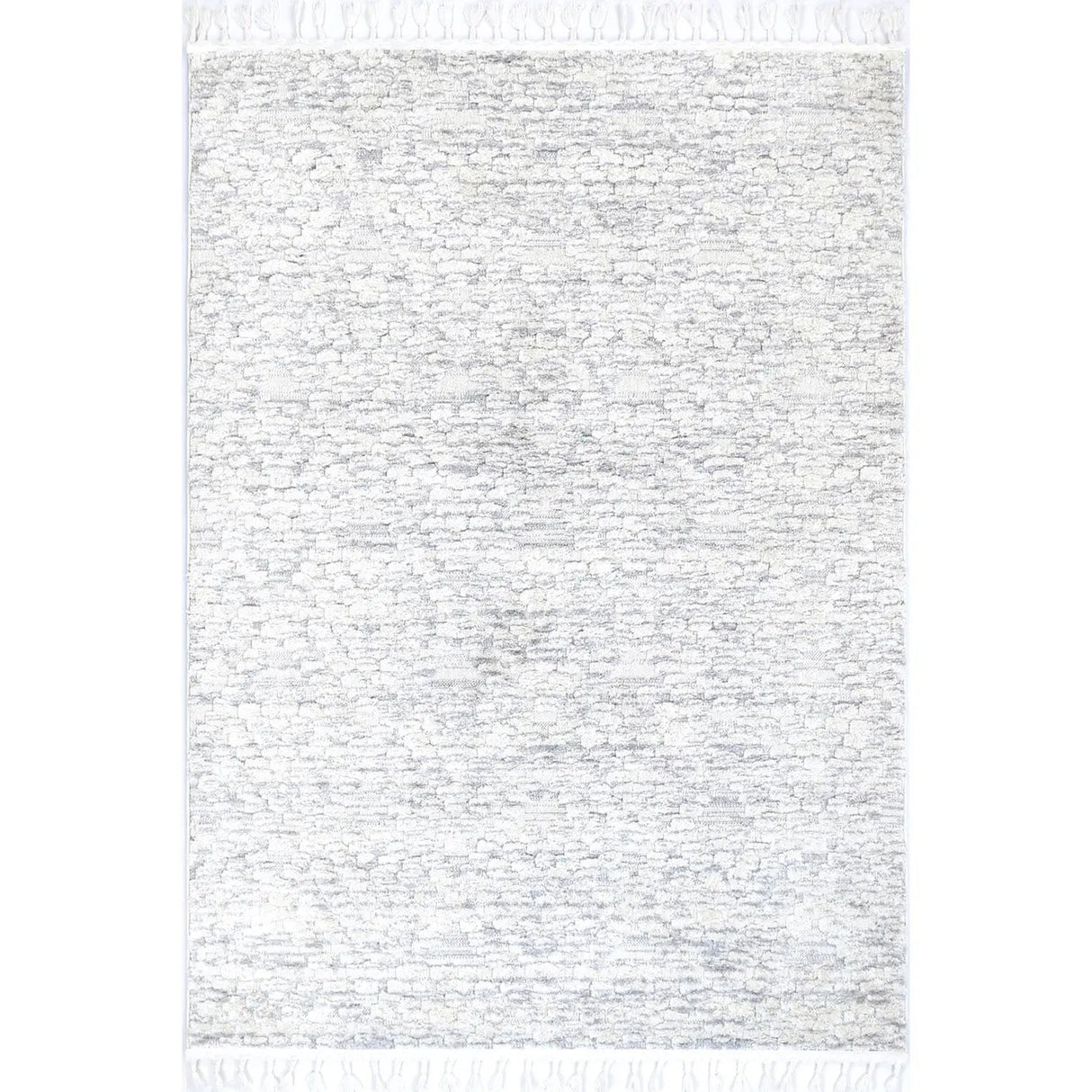 Zellige Plain White Grey Rug DecoRug