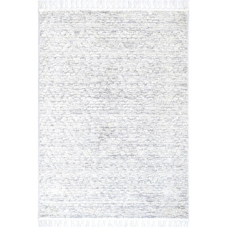 Zellige Plain White Grey Rug DecoRug