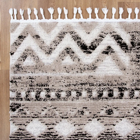 Zellige Tribal Grey Beige Rug DecoRug