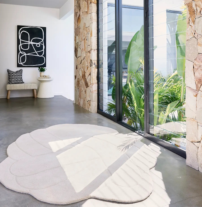 Coral Floor Rug Beige