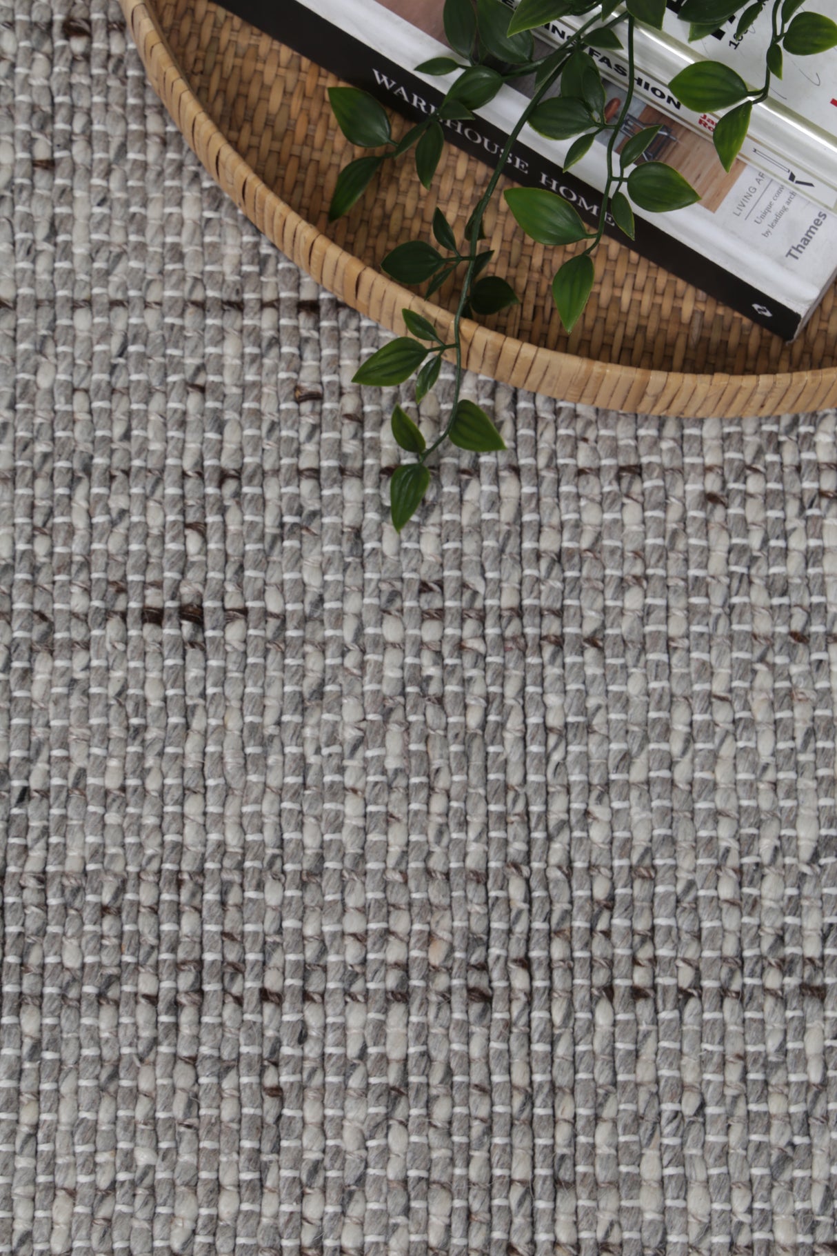 Ridge Handwoven Wool Ivory/Grey