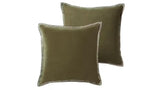 Nora Velvet/Linen Cushion 50X50Cm Olive