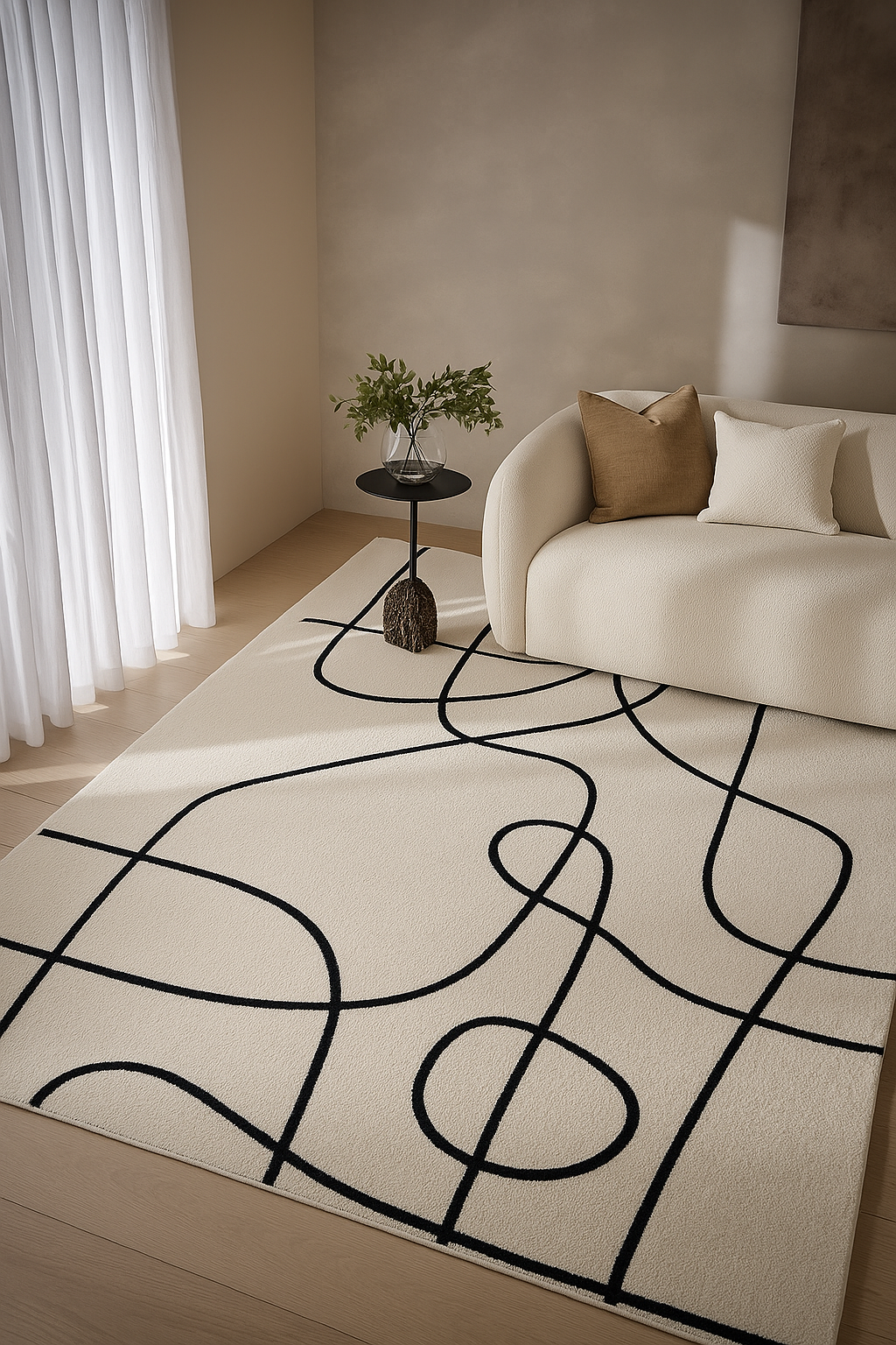 Fabian Flow Floor Rug Black