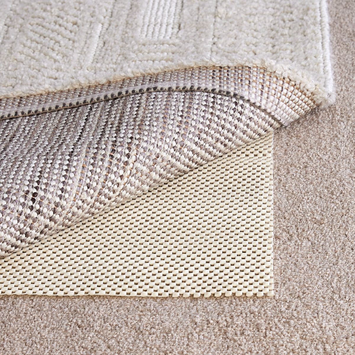 Anti Slip Rug Pad, Hard Flooring White Roll