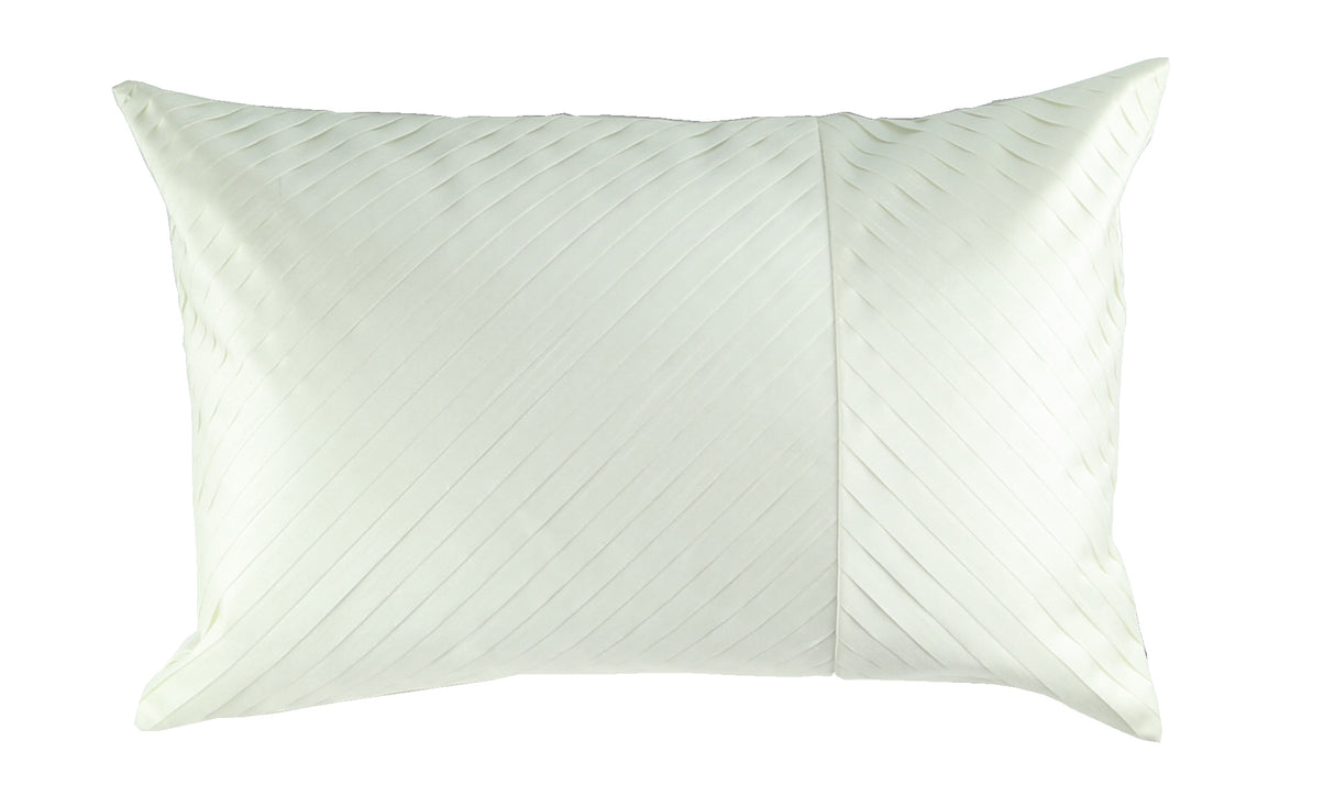 Black Tie Pleated Cushion Ivory 60X40Cm