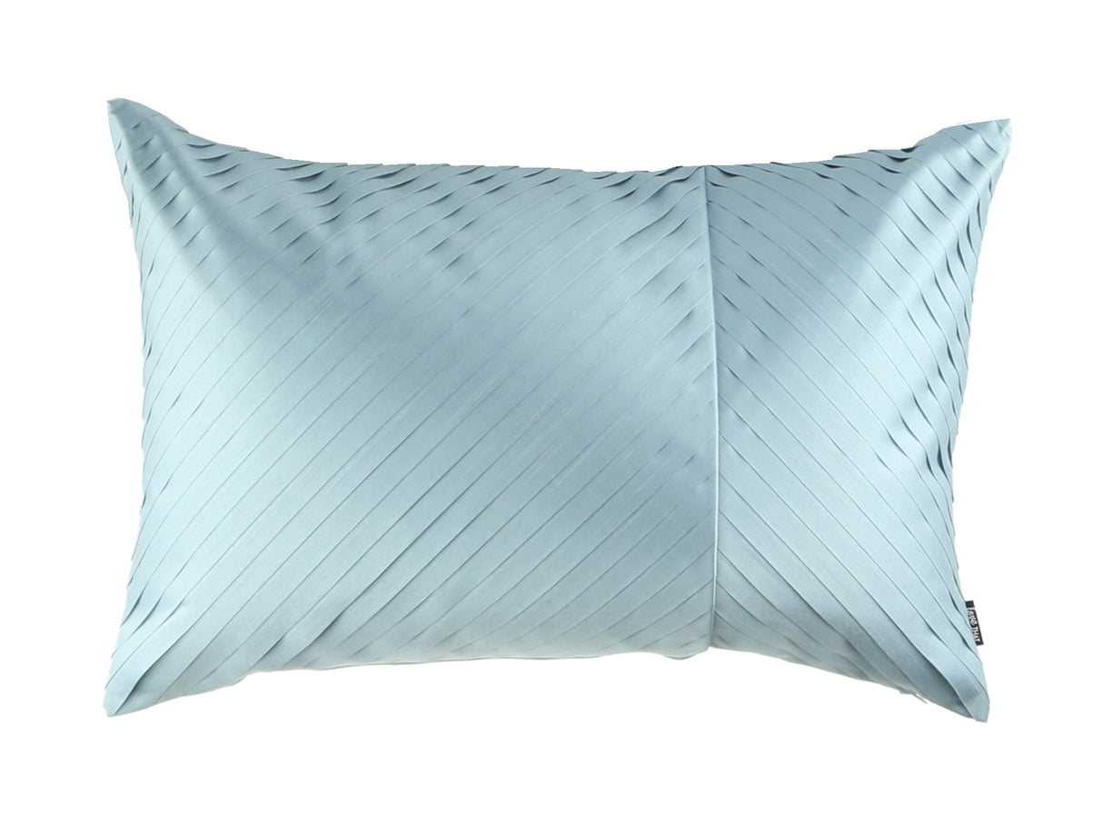Black Tie Pleated Cushion Pale Blue 60X40Cm