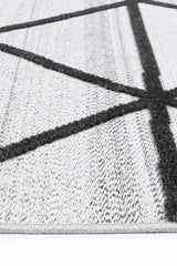 Aegean Cream Anthrasite Diamond Rug BRAVEN