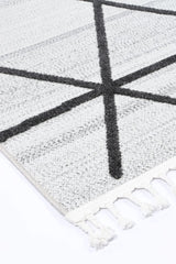 Aegean Cream Anthrasite Diamond Rug BRAVEN