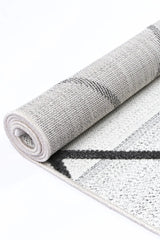 Aegean Cream Anthrasite Diamond Rug BRAVEN