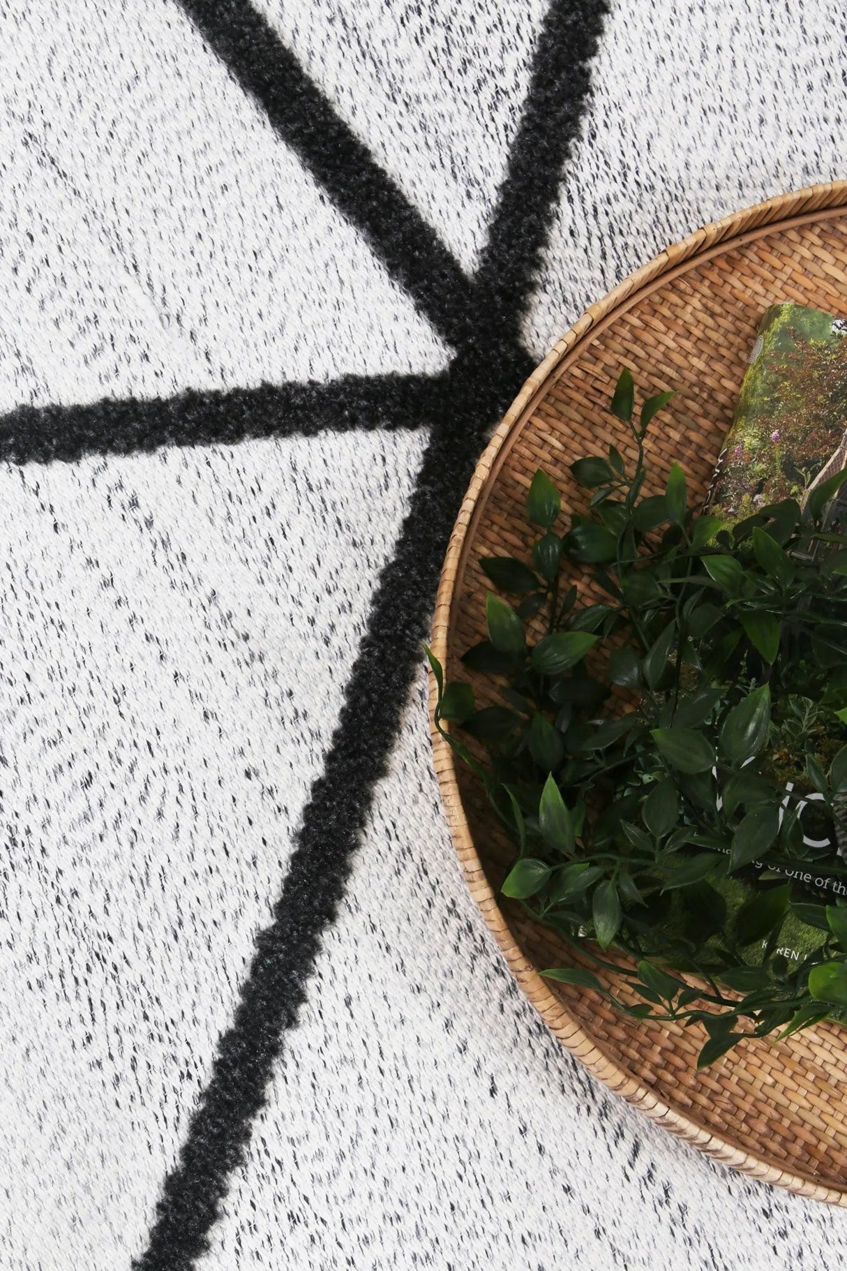 Aegean Cream Anthrasite Diamond Rug BRAVEN