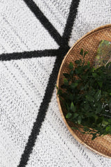 Aegean Cream Anthrasite Diamond Rug BRAVEN