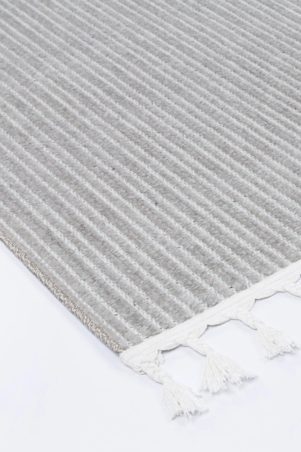 Aegean Cream Grey Geometric Striped Rug BRAVEN