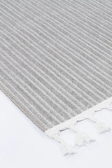 Aegean Cream Grey Geometric Striped Rug BRAVEN