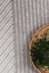 Aegean Cream Grey Geometric Striped Rug BRAVEN