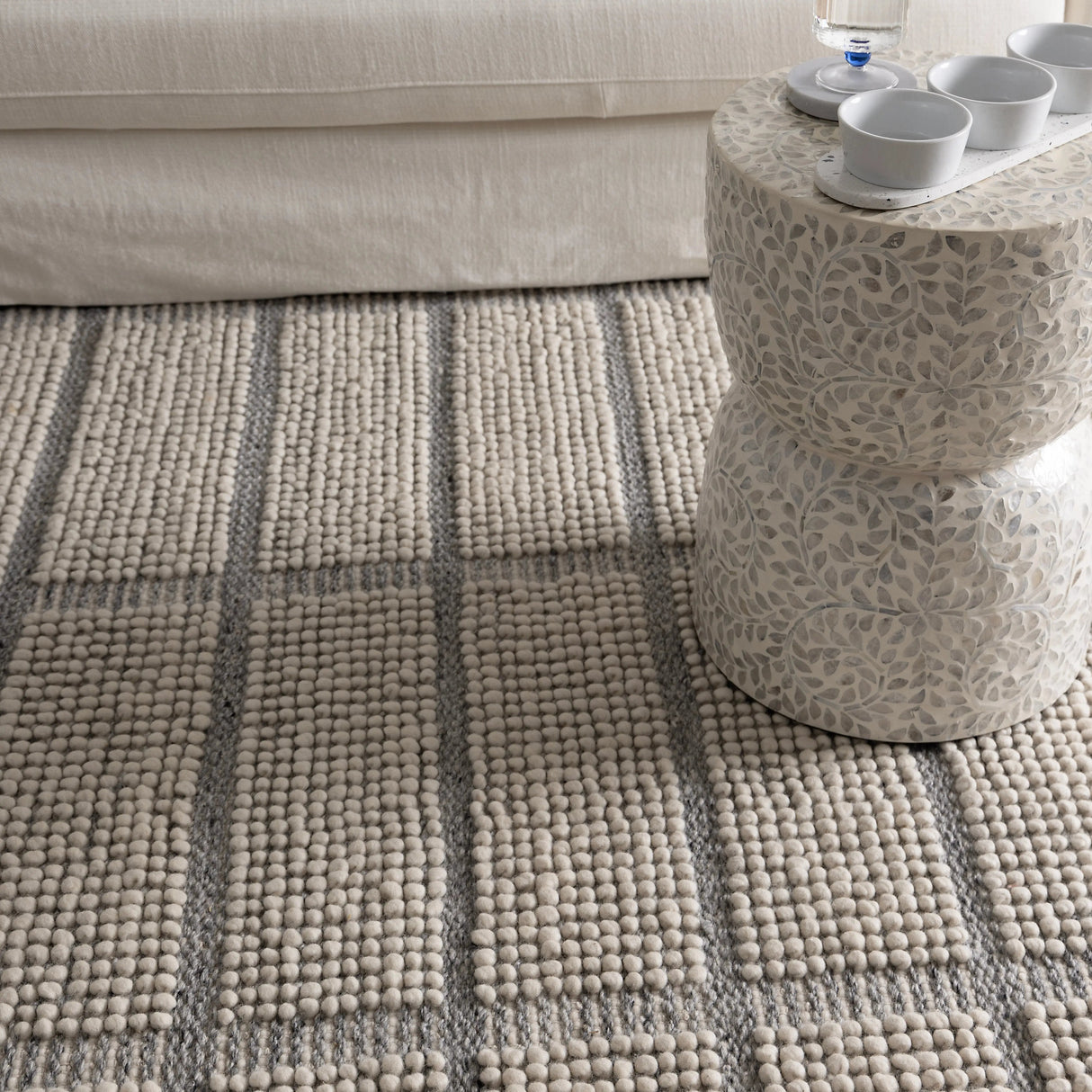 Albany Ivory Grey Wool Rug MAARIA