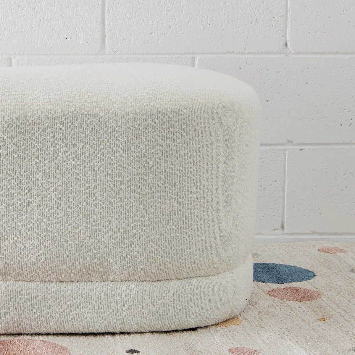 Atlanta Pebble Ottoman in Ivory COAST