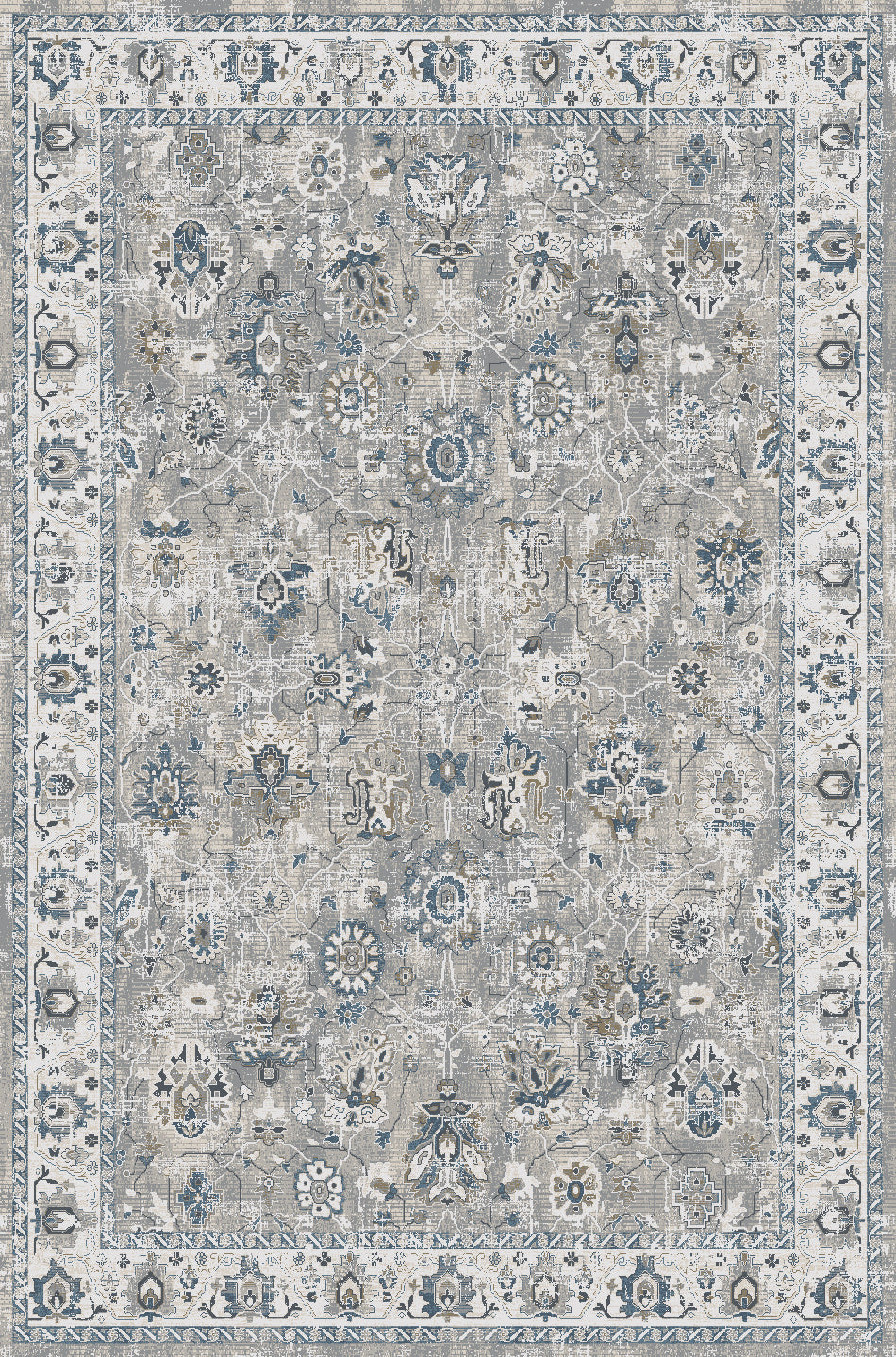 Bamboo Floral Grey Multi Rug