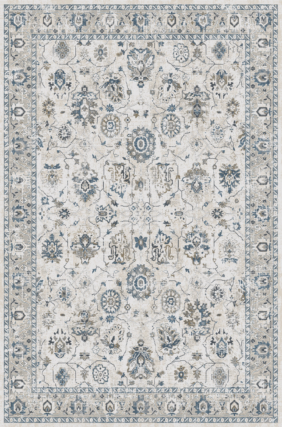 Bamboo Floral Cream Multi Rug