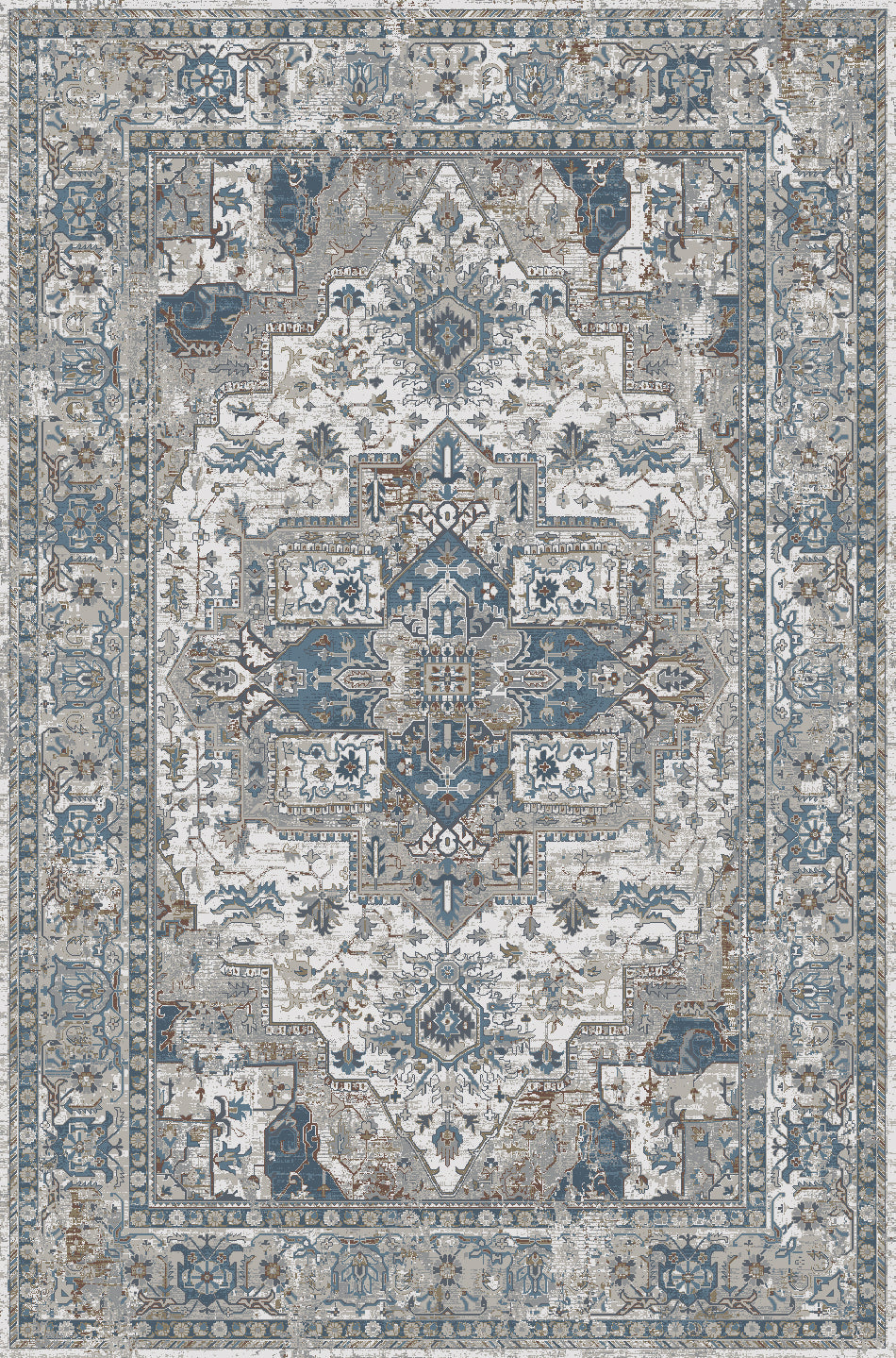 Bamboo Classic Cream Blue Rug