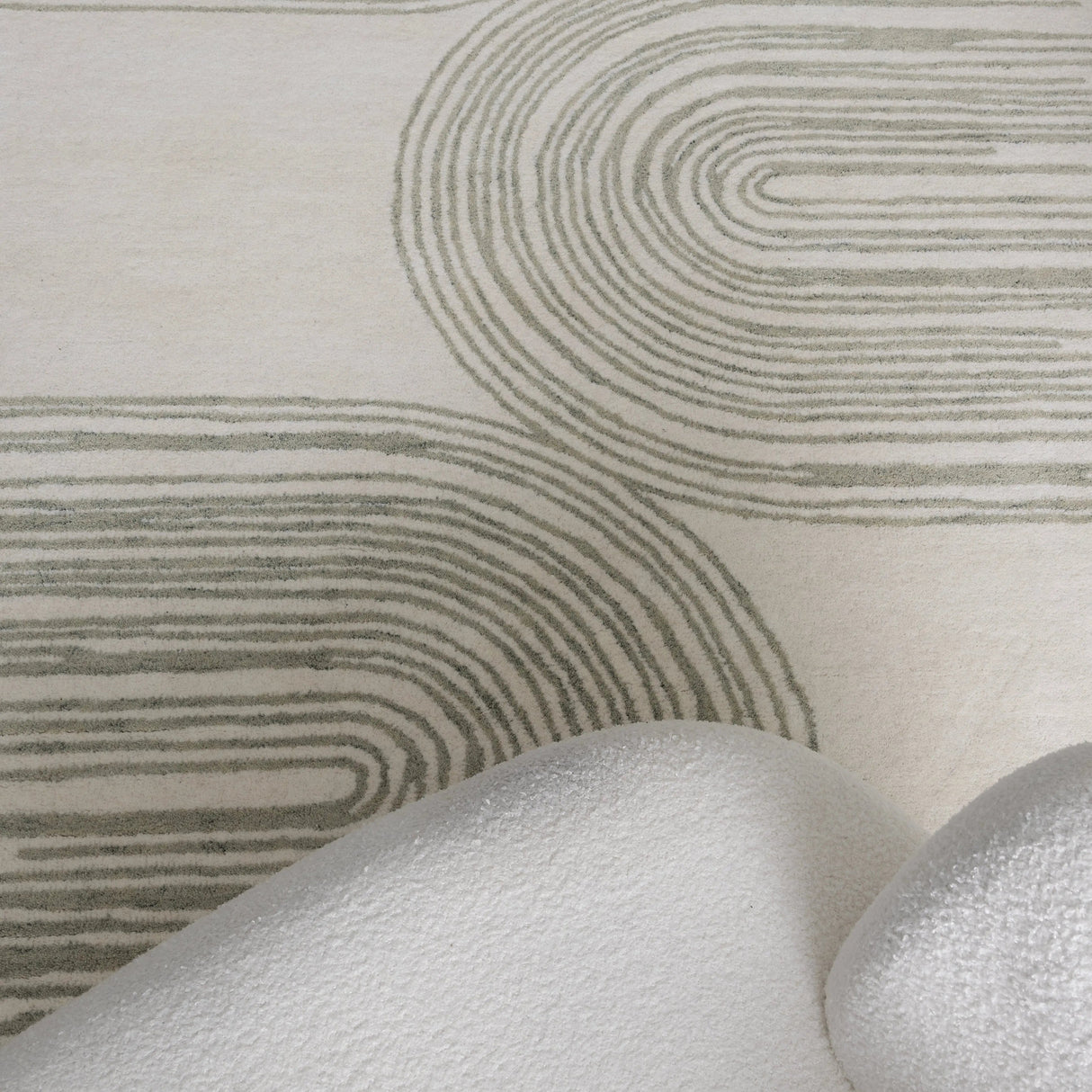 Brighton Ivory Beige Wool Rug MAARIA