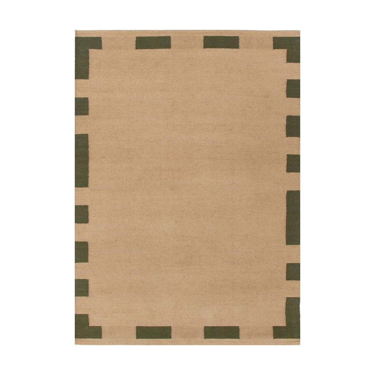 Carlton Natural Green Jute Rug JAVIHOME