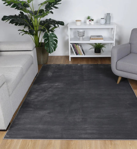 Cascade Charcoal Plain Rug BRAVEN