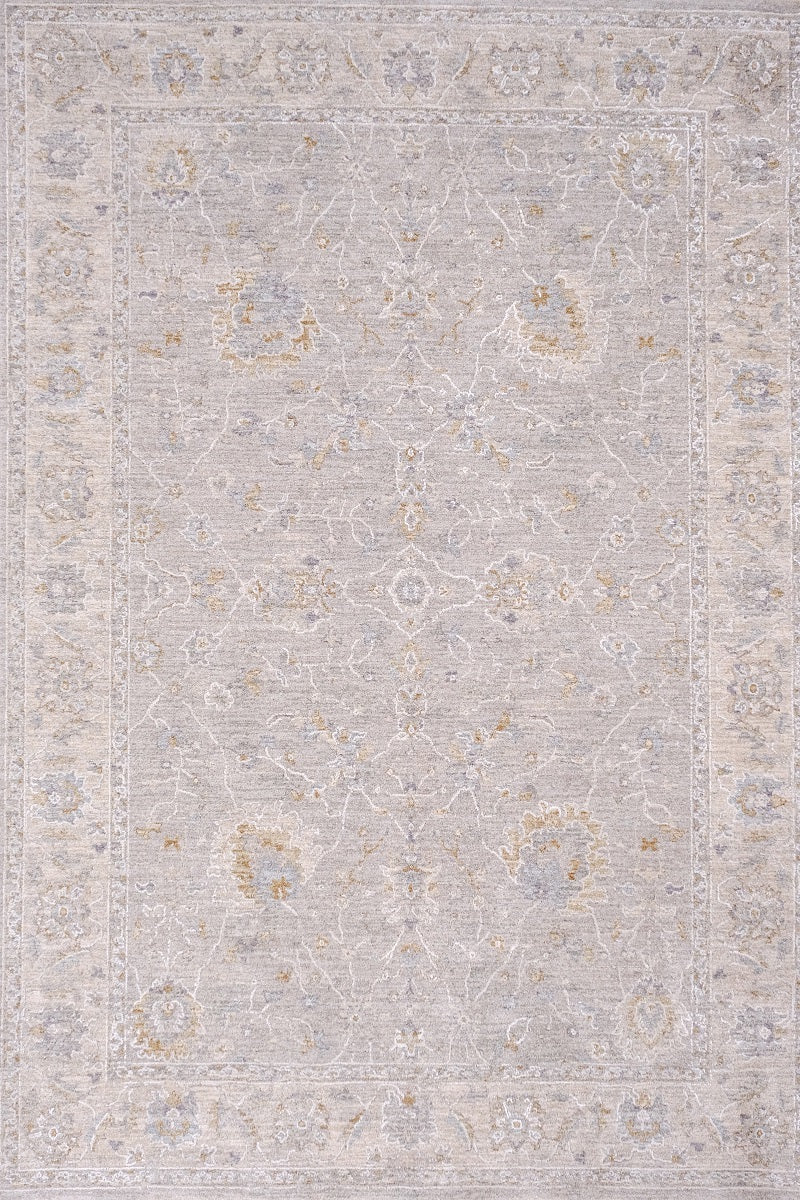 Crucial Floral Grey Transitional Rug Smartex Int