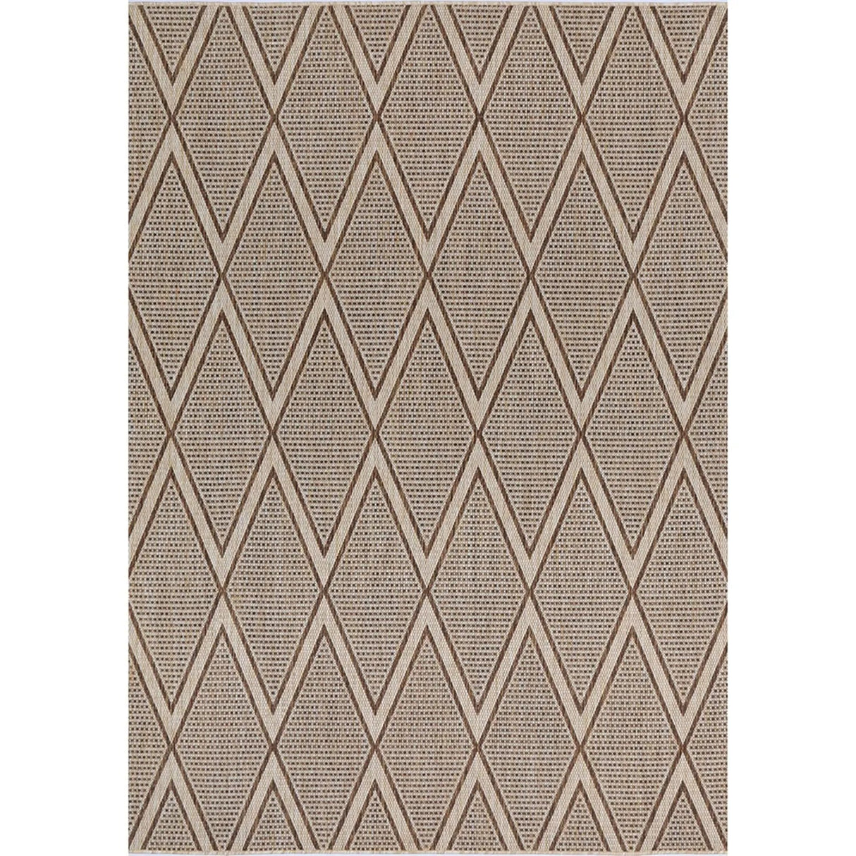 Elements Herringbone Cream Diamond Non-Slip Rug DecoRug