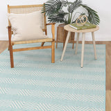 Elements Herringbone Turquoise Non-Slip Rug DecoRug