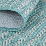 Elements Herringbone Turquoise Stone Non-Slip Rug DecoRug