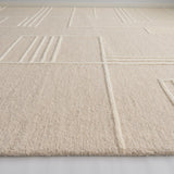 Fabien Handtufted Polyester Wool Blocks Beige